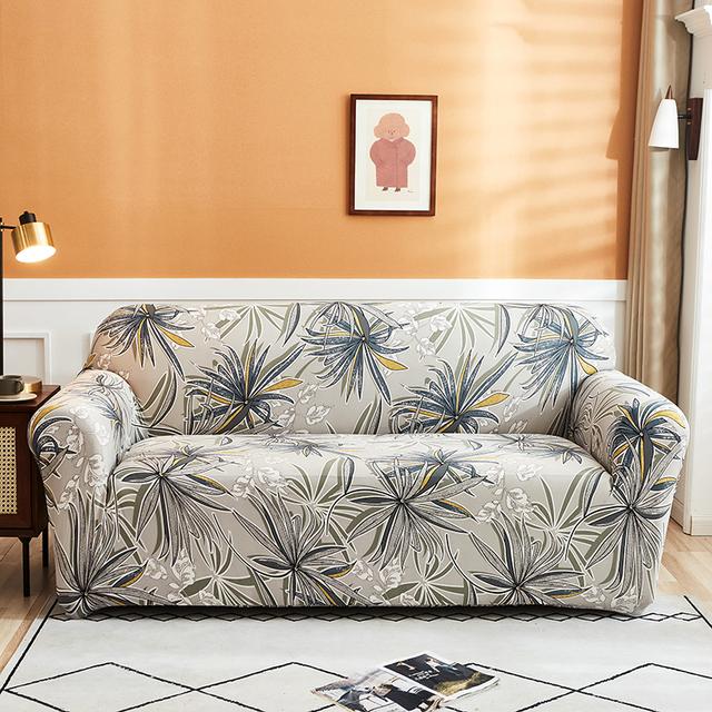String Printed Sofa Furniture Protector Covers For Living Room Flexible Elasticized Slipcover Sectional Corner Sofa Covers 1 /2 /3 /4 -Chairer
