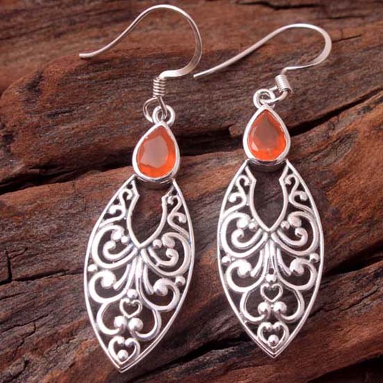 Carnelian Earring, Handmade Jewelry, 925 Silver Dangle, Women Jewelry