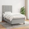Box Spring Bed with Mattress Light Grey 80 x 200 cm Fabric