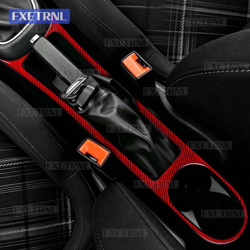 For Opel Corsa E X15 2015 2016 2017 2018  LHD RHD Real Soft Carbon Fiber Car Gear Shift Handbrake Frame Trim Sticker