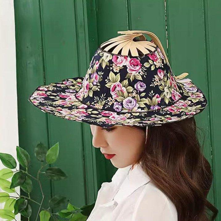 Foldable Hand Fan Sun Hat Foldable Fan Hat For Traveling