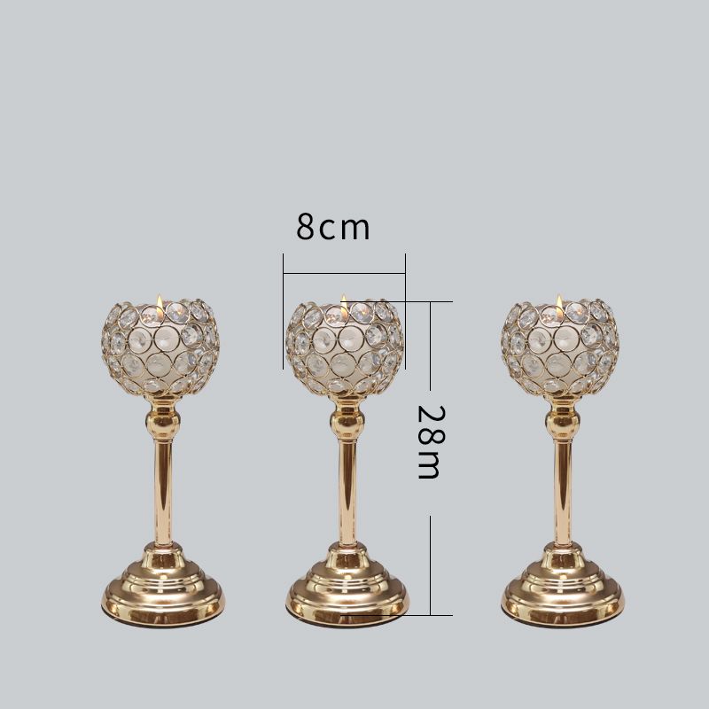 Nordic Candlestick Ornaments, Golden Light Luxury Crystal Home Living Room Table Decoration, Romantic Feather Candlestick New Product
