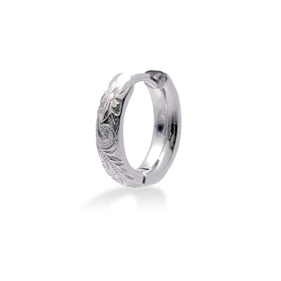 Creolen Hawaiischer Ring Chirurgenstahl Edelstahl Einzeln Silber [Puente] Ohrringe, Schmuck, Herren, Damen, Rostfrei, Ohrringe, Ohrringe, Ring, Creolen,