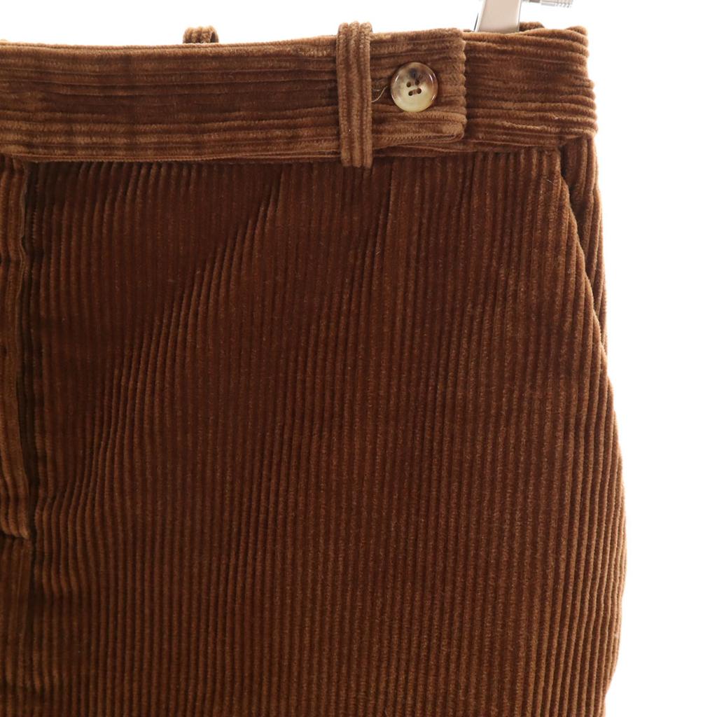 Celine Made In France Midi Length Corduroy Tight Skirt 38 Brown Women Used