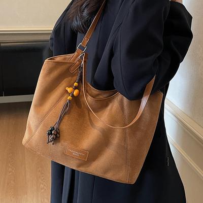 Großraum-Arbeitstasche Damen Neu Retro Lässig Wildleder Temperament Tragetasche Mode Nische Umhängetasche