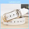X Graphic Ladies Genuine Leather Belt Alloy Pin Buckle Casual Wear Decoration