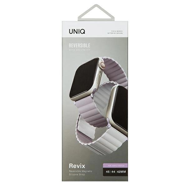 Uniq Strap Revix Apple Watch Series 4/5/6/7/8/Se/Se2/Ultra 42/44/45Mm. Reversible Magnetic Lilac-White/Lilac-White
