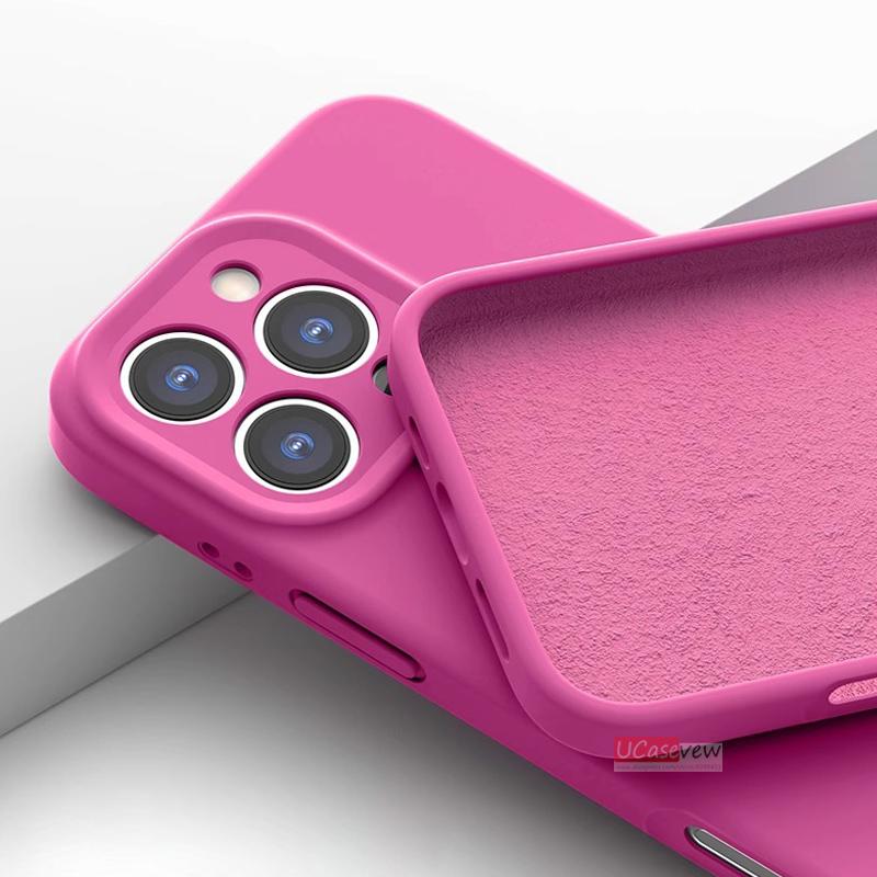 Funda magnética de silicona líquida para iPhone 14 15 11 12 13 16 Pro Max Plus, suave, a prueba de golpes, con carga inalámbrica y cubierta protectora.