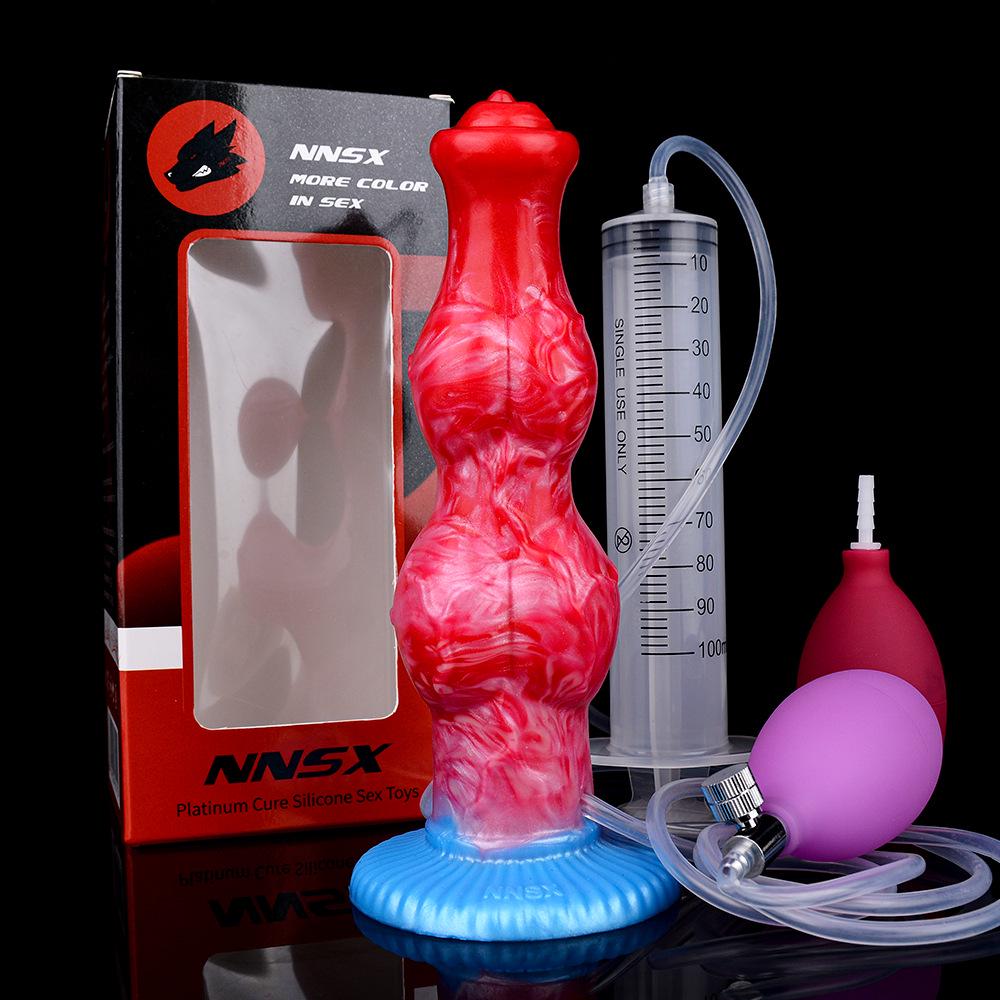 Inflatable Silicone Female Masturbator with Water-Spraying Dildo Simulation