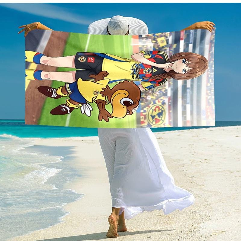 1pc Football Player Mascot Cartoon Quick Dry Microfiber Bath Towel for Swimming Surfing Camping Unisex Holiday. SJT7201166