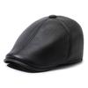 Warm And Breathable Pu Leather Winter Cap For Middle-aged Men Perfect For Cold Weather