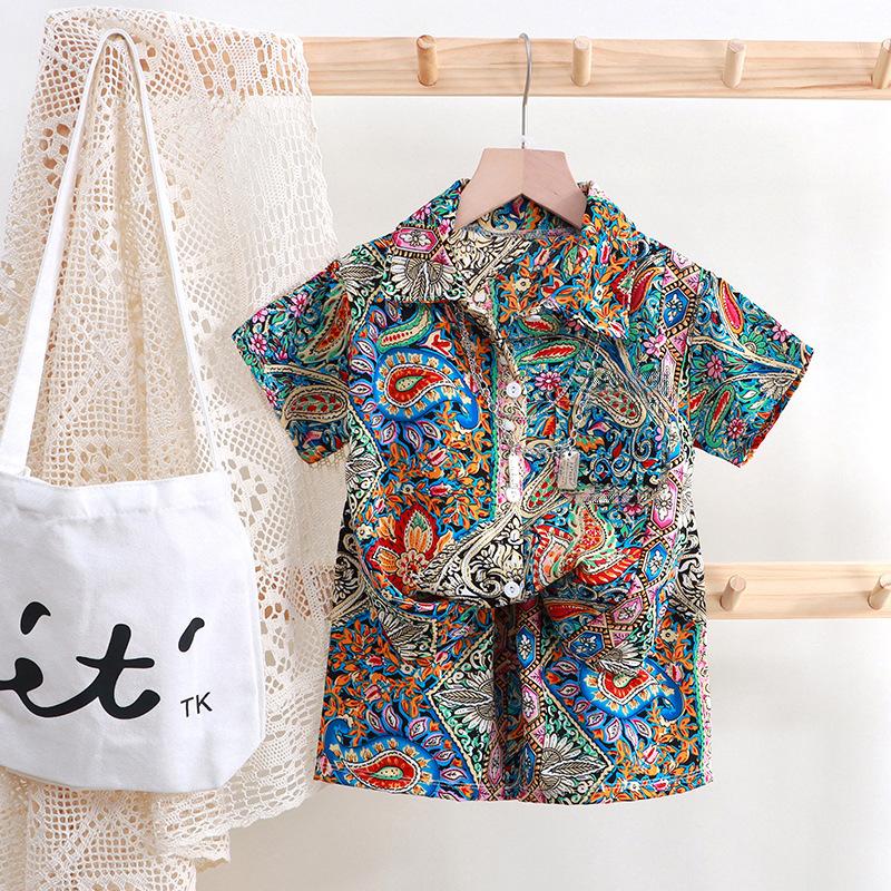 Children's Summer Suit Boys' Summer Suit Baby's Short Sleeved Shorts T-shirt Loose Shirt Trendy Children's Clothing