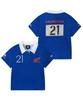 PHYPS MOTORCYCLE Womens Moto Patch Polo Shirt Blue