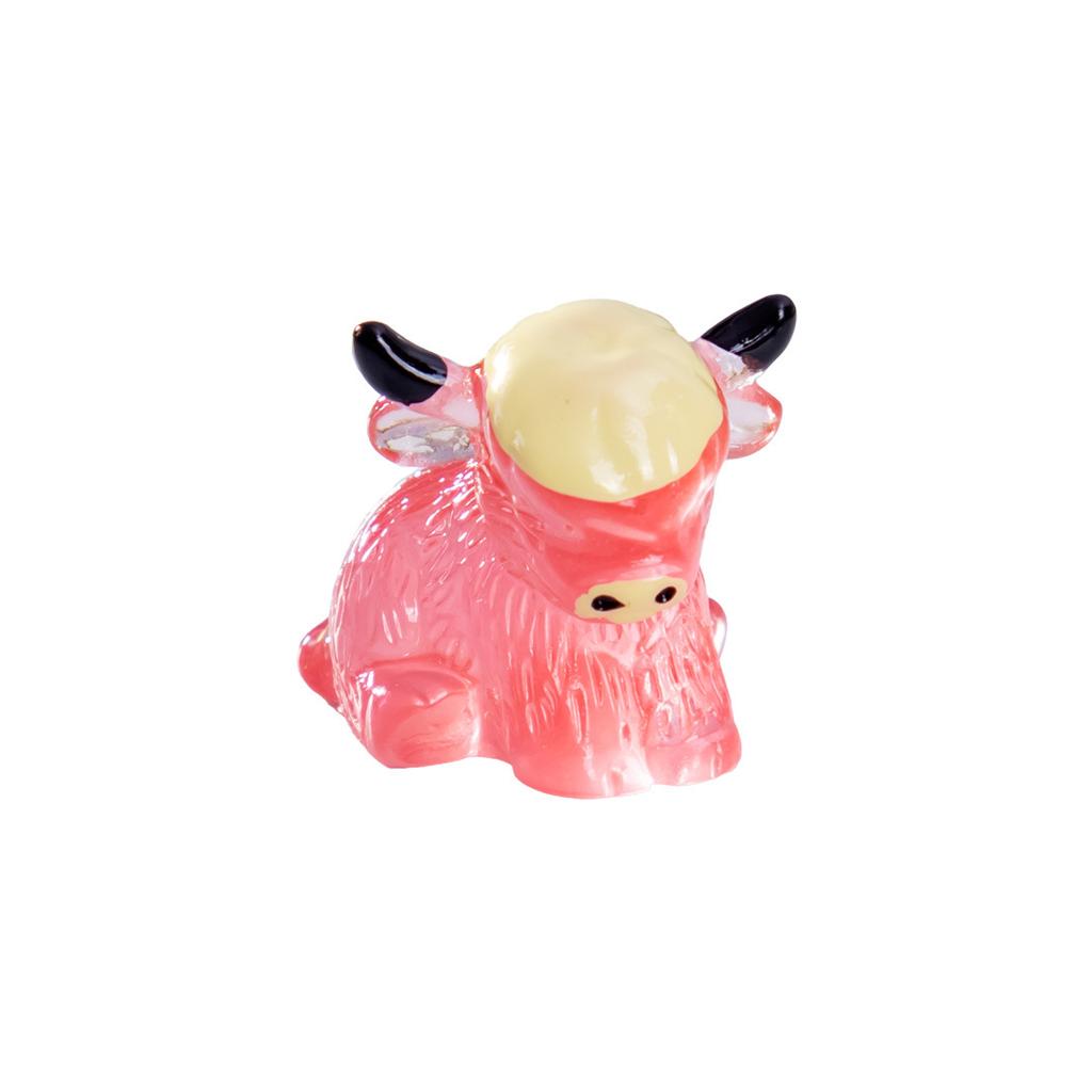 20Pcs Luminous Charming Mini Highland Cow Figurines Cute Resin Animal Sculptures For Diy Crafts Dollhouse Garden For Room Decor