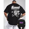 Europäische Größe Herren Racing Grafik T-Shirt - Equipment Rückendruck - Atmungsaktives Sommer-T-Shirt - Schwarzes Shirt für Motorsport-Fans & Fitnessstudio - Lässiges Rundhals-Oberteil