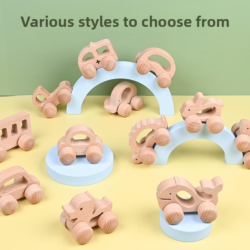 Elephant Wooden Whale Rabbit Dinosaur Animal Shape Bus Children Toys Car