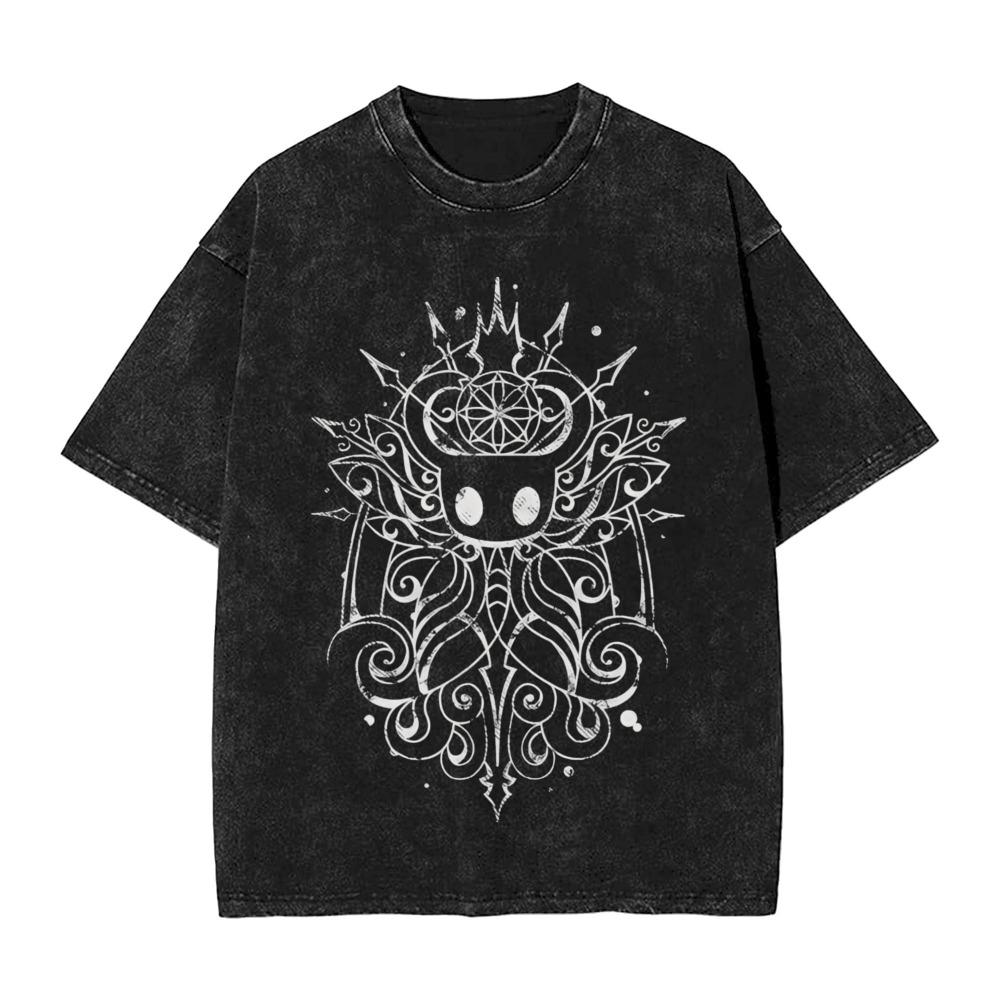 Mode Vintage Herren- und Damen-T-Shirt Hollow Knight Print T-Shirt Locker Kurzarm Streetwear Sommer Lässig Kinder Oberteile Kleidung