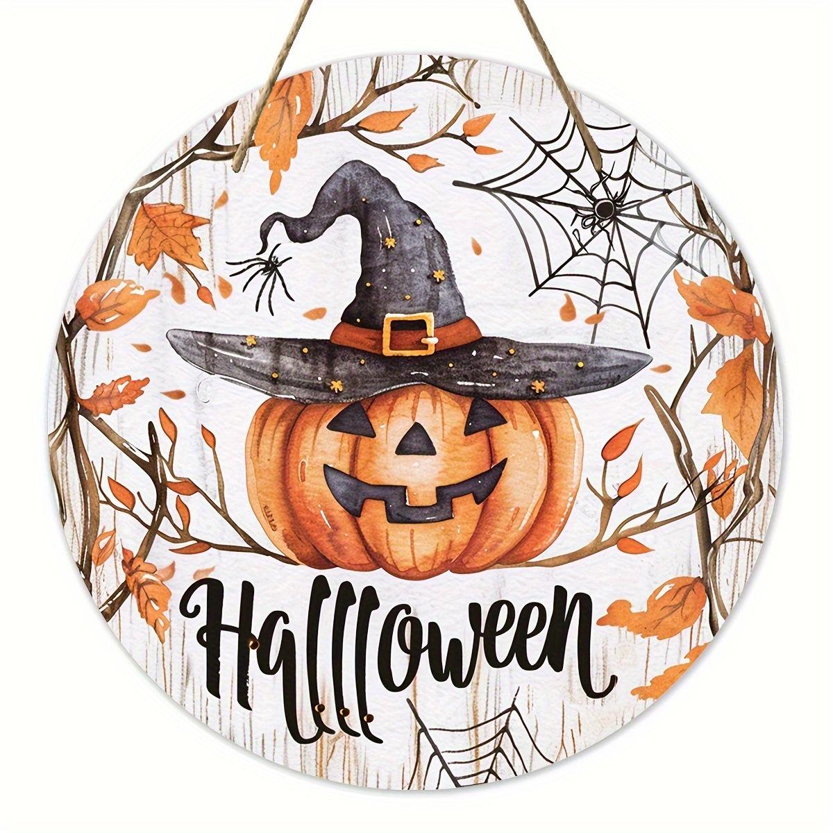 

2d Плоский 20*20см, Украшение для дома на Хэллоуин, Хэллоуинский тыквенный волшебник, Деревянное круглое креативное украшение с логотипом, для дома, декора стен сада. 20*20cm