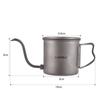 400ml Pour Over Kanne Schwanenhals Kaffeekanne Ti Faltgriff Wasserkocher mit Deckel und Bierbecher Ti Pour Over Kanne