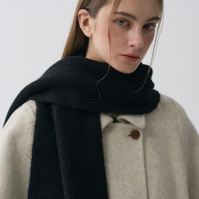 Mardmard Black Label Hairy Knit Muffler - Black