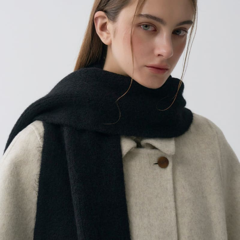 Mardmard Black Label Hairy Knit Muffler - Black