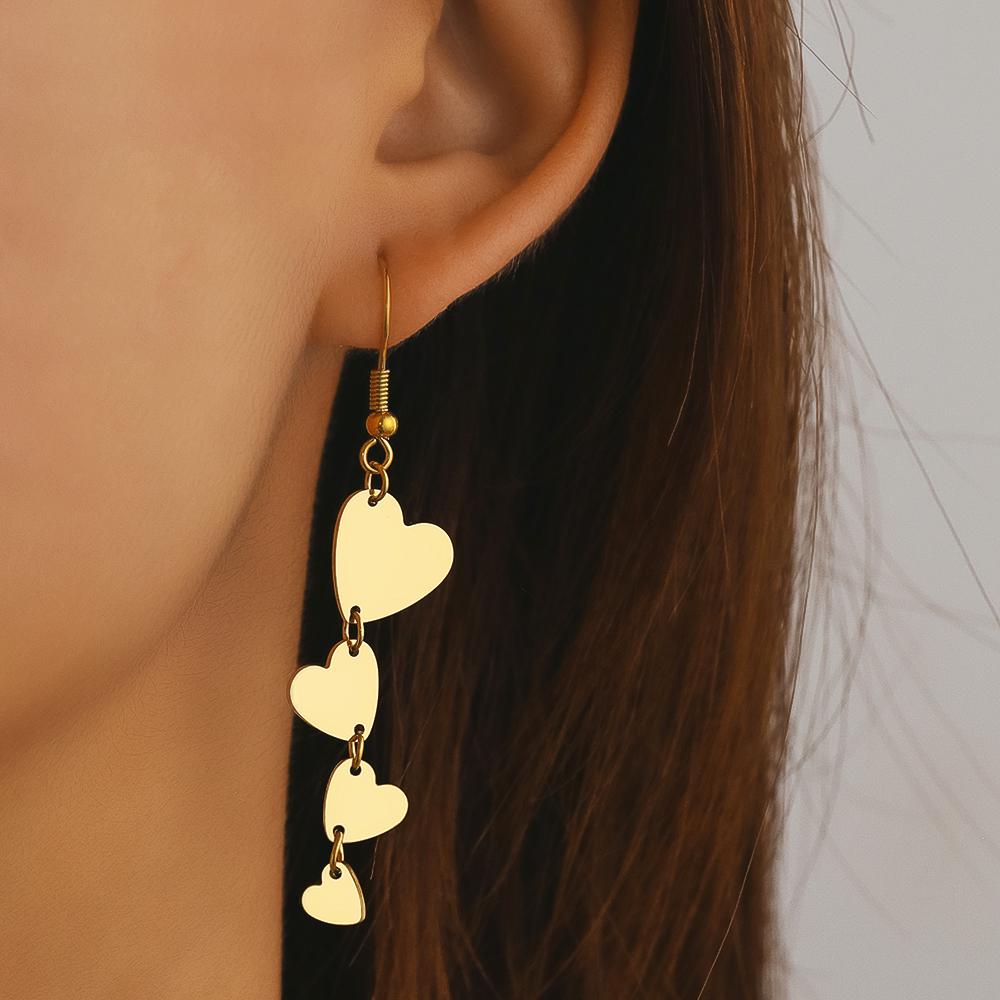 

Серьги из нержавеющей стали, романтические серьги в форме сердца с подвеской, висячие серьги для женщин, ювелирные изделия, подарки на свадьбу, годовщину, новые популярные