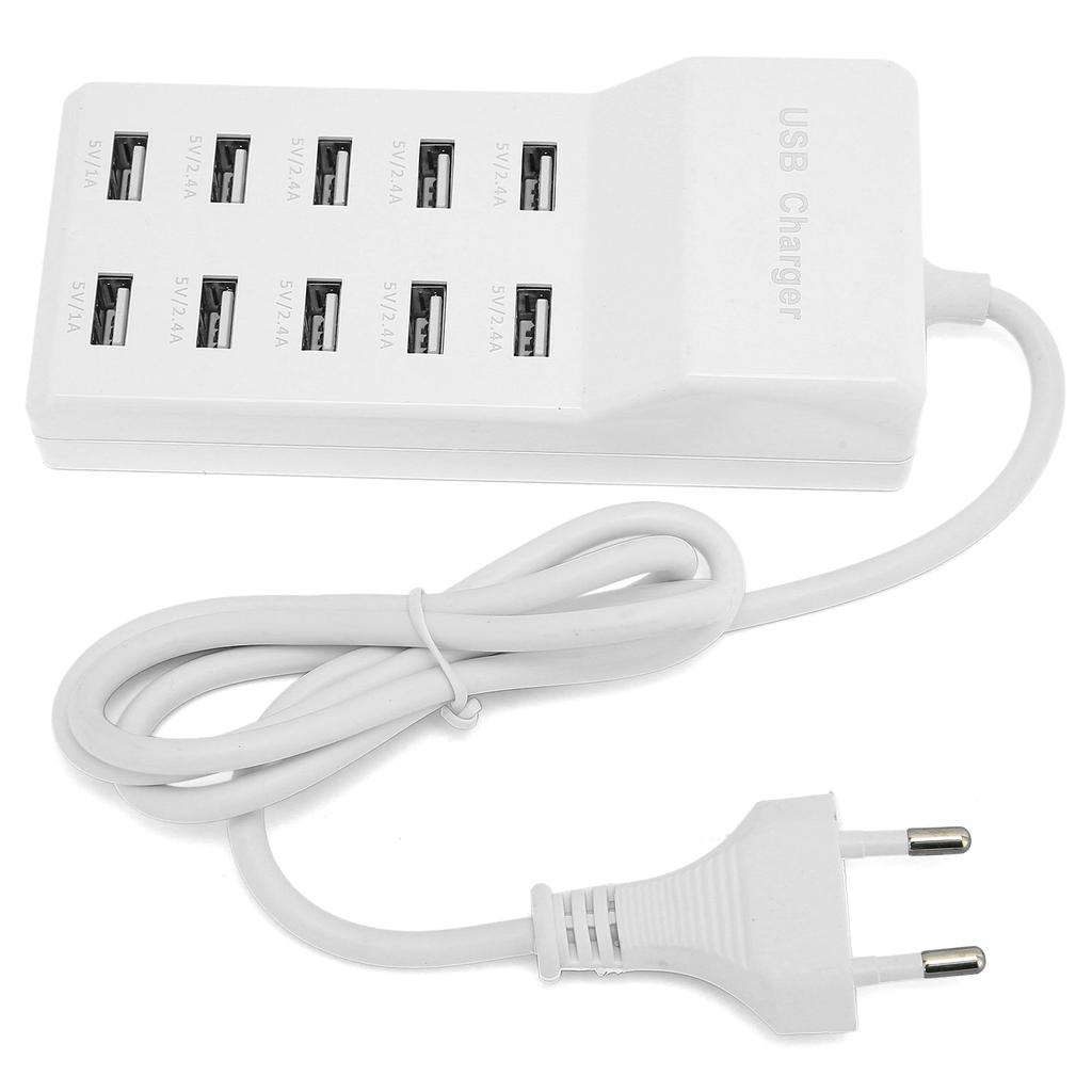 USB Charging Station 10‑Port Wall Power Smart Charger for Multiple Devices