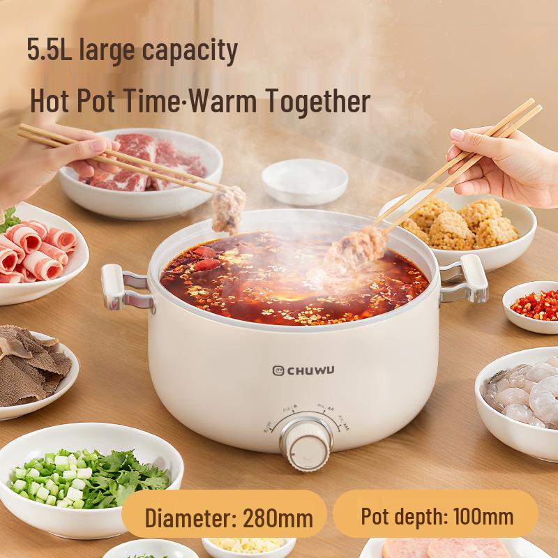 

Многофункциональная электрическая кастрюля с антипригарным покрытием для домашнего использования Soup Pot белый