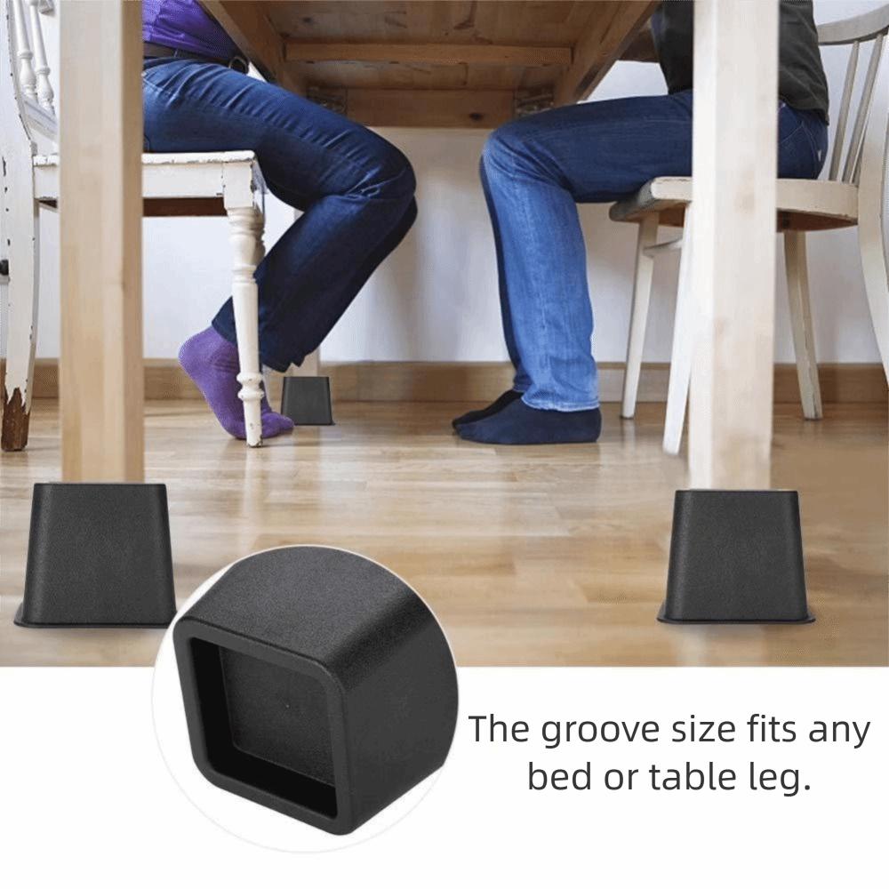 4Pcs Heavy Duty Furniture Leg Risers Shock-Absorbing Adjustable Height Table Lifters Stackable Non-slip Sofa Height Enhancers
