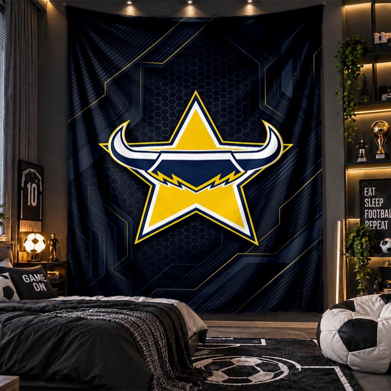 Wall Hanging Tapestry North Queensland Cowboys Print Cloth for Living Room Bedroom Home Decor