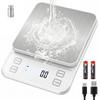 Waterproof Scale [Type-C Charging-10KG0.1g] Diyife Washable Kitchen Scale, Stainless Steel Weighing Pan, Accuracy Guaranteed, 10 Units, Tare Function