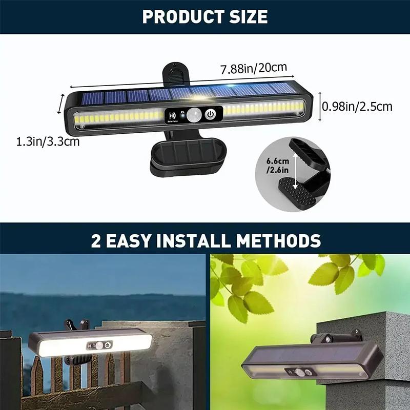 Clip On Solar Motion Lights Outdoor Waterproof,Solar Fence Lights Outside with 36 LEDs, Portable Solar Powered Security Light