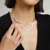 925 Sterling Silver Necklace Italian Style Flat Snake Bone Chain Women's High Sense Summer Collarbone Chain Jewelry