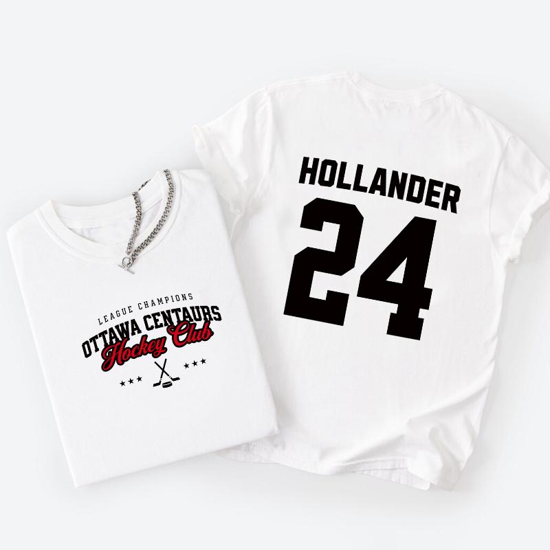 

Ottawa Centaurs Hollander 24 T Shirt Game Changers Series TShirt Men Women Casual Round Neck Short Sleeve Tee Shirt S