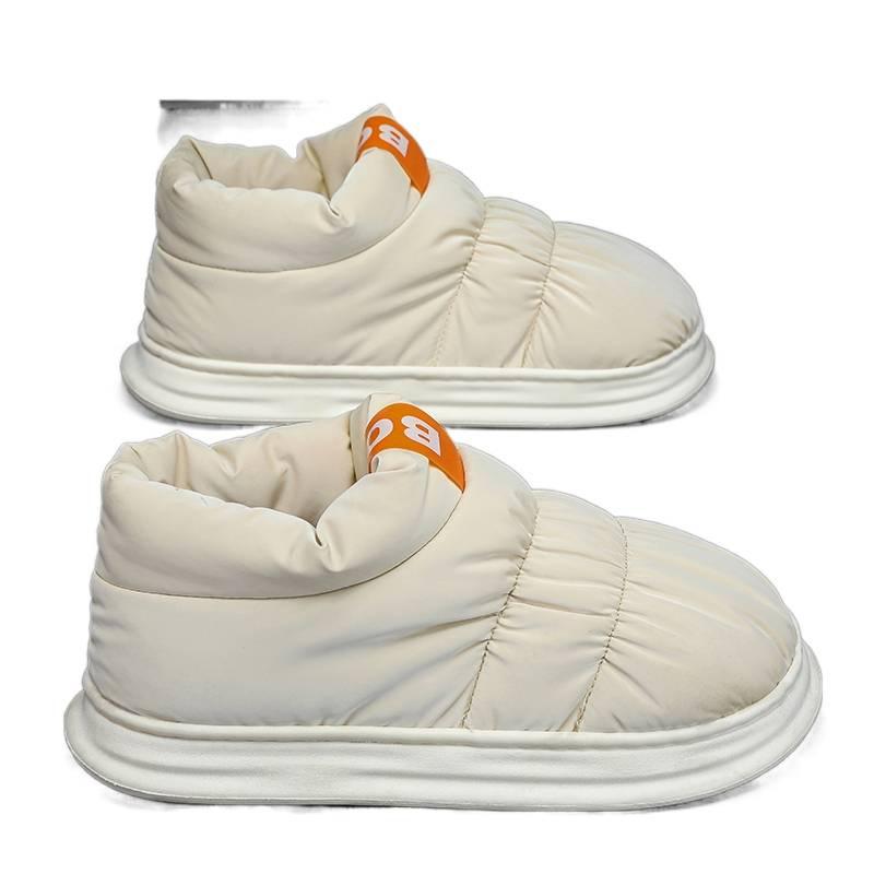 Cotton slippers winter velvet warm home indoor bag heel cotton shoes wear down snow boots