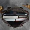 Genuine Leather Men's Fashionable Briefcase, Business Office Handbag, Top Layer Cowhide, Single Shoulder Crossbody Computer Bag