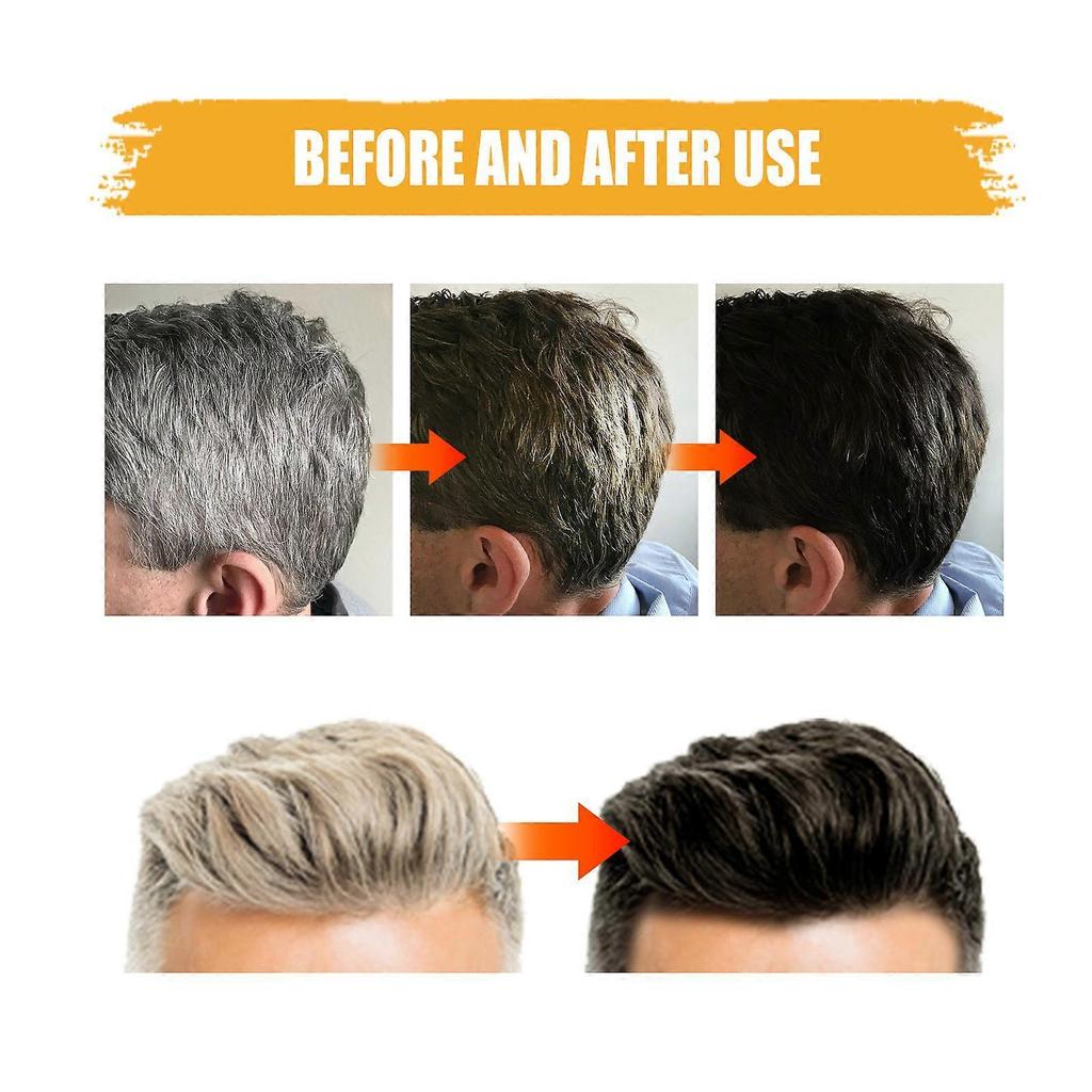 3pcs Men's Grey Coverage Bar Shampoo Hair Darkening Black Soap For Grey Hair Cover