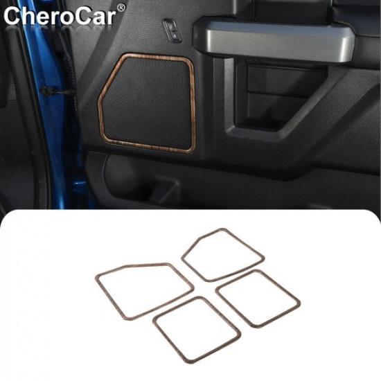 

Door Speaker Cover Trim Frame Wood Grain For 2015-20 Ford F150 Accessories Inner
