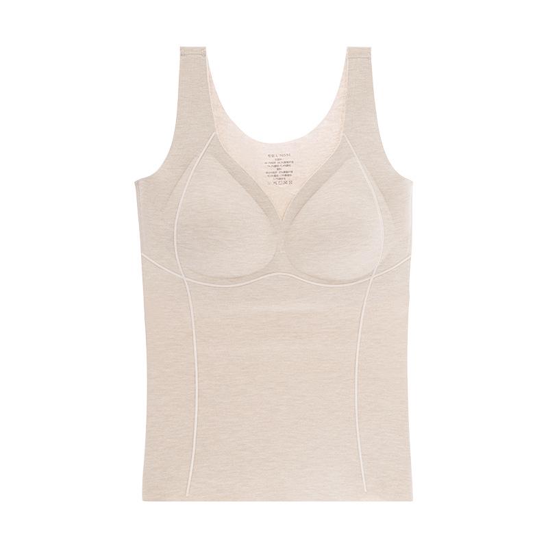 Women's Winter Velvet Warm Vest with Chest Pad - Seamless, Slim Fit Undergarment