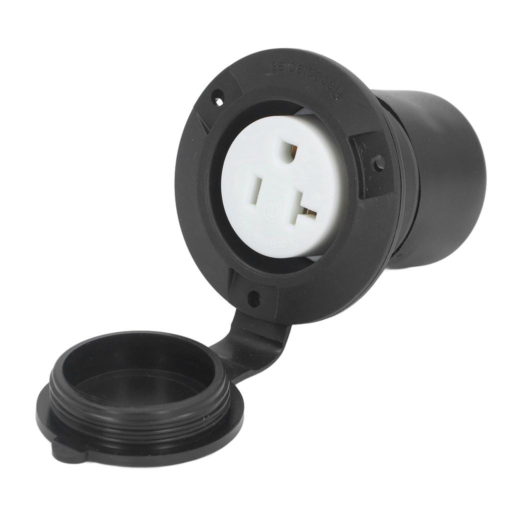 Flanged Power Outlet 2 Pole 3 Wire PC and Rubber Straight Blade Flanged Outlet 125V 20A