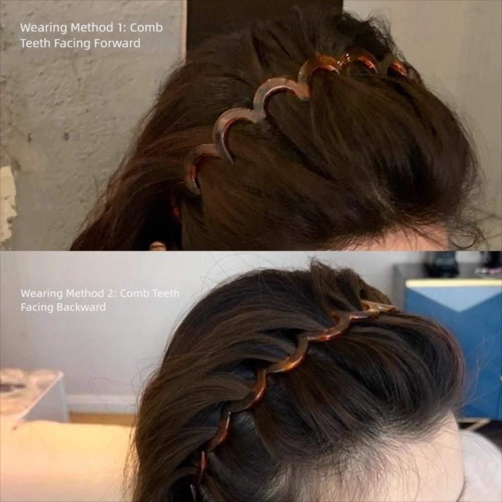 Elastic Wavy Hairband U Shape High Cranium Headband Fashion Hair Comb for Women Girls