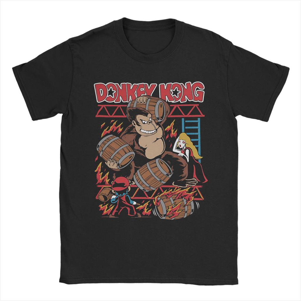 2026 New Fashion Funny Donkey Kong Video Games High Quality Soft T Shirts Mens Oneck Short Sleeve Tops Cotton Summer TopsTops