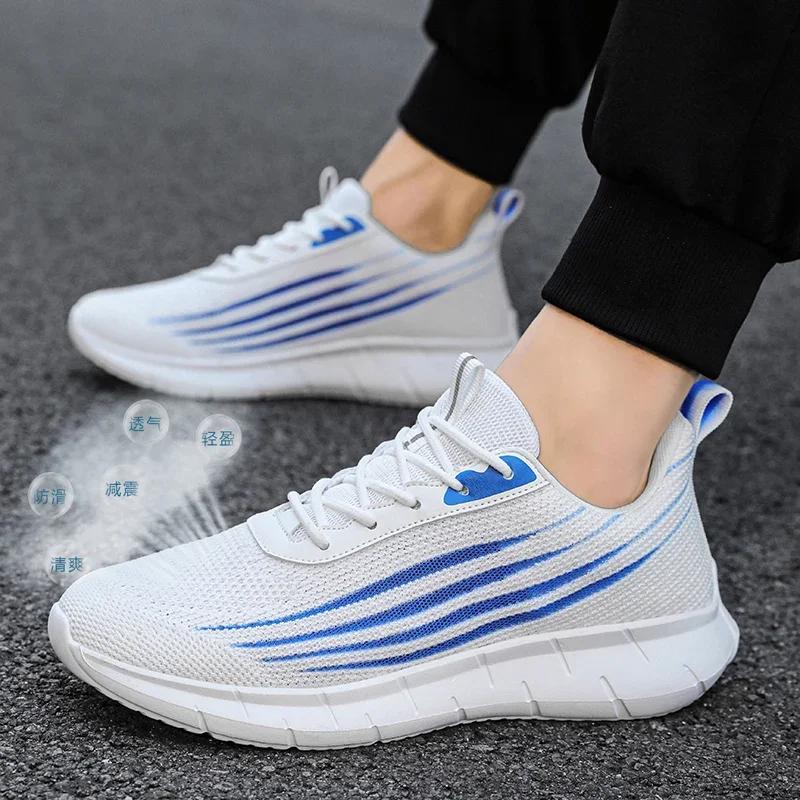 Men's Casual Sneakers Running Lightweight Mesh Breathable Sports Shoes Outdoor Cushioned Wear-Resistant Soft Trainers