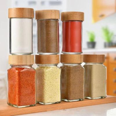 120ml Baharat Düzenleyici Baharat Kavanozu Cam Şişe Baharat Saklama Kare Kaplar Çeşni Kabı Şişe