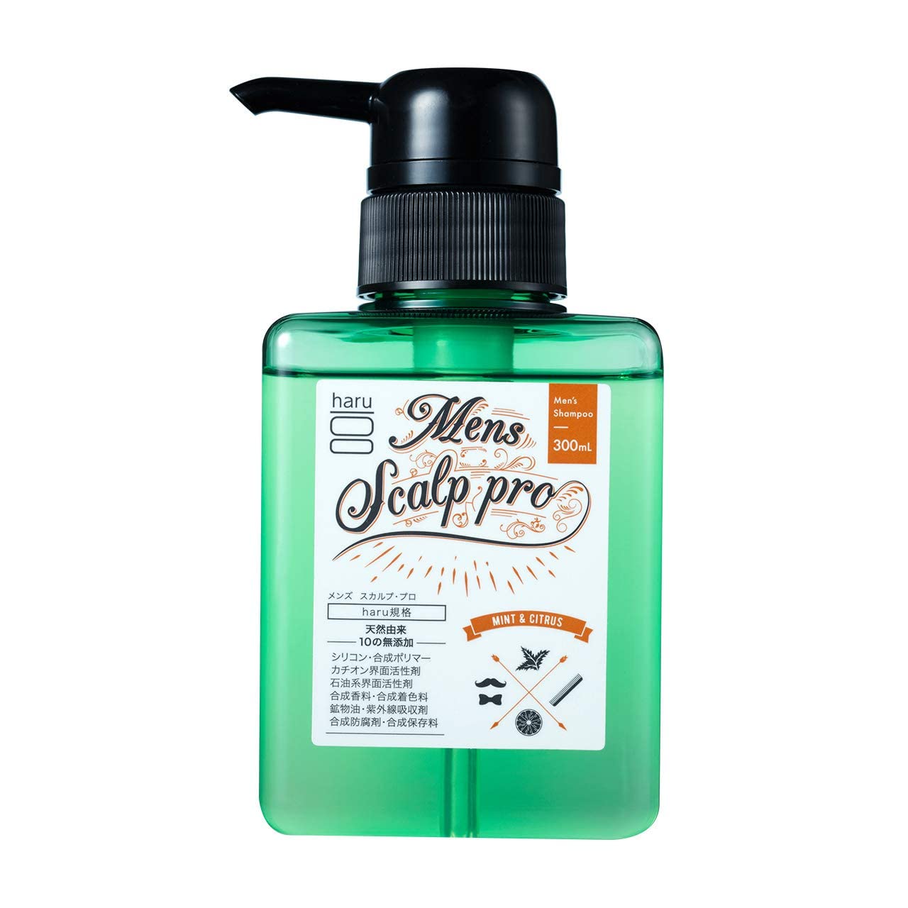 

haru Scalp Pro Шампунь с натуральным цитрусово-мятным ароматом 300 мл Scalp Scalp Очищающий аромат для кожи головы Уход за кожей головы для мужчин 100% без силикона