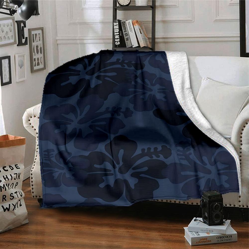 1pc Hibiscus Pattern Blanket Warm, Cozy, And Soft, Suitable for Sofas, Beds, Cars, And Office Use.Perfect for Camping And Travel, Making It a Great Gi