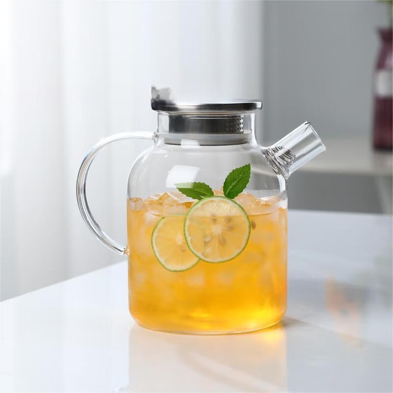 Bamboo Lid Heat-Resistant Glass Water Pitcher