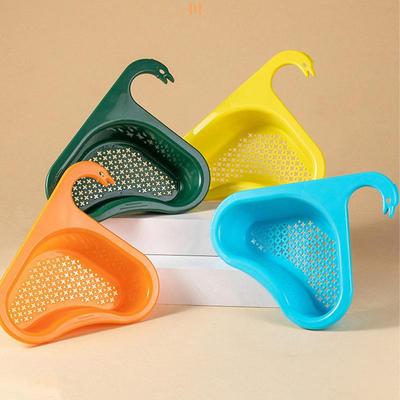New Swan Sink Drain Basket Household Anti-Slip Faucet Strainer Food-Grade Filter Basket Food Garbage Colanders Draining Shelf