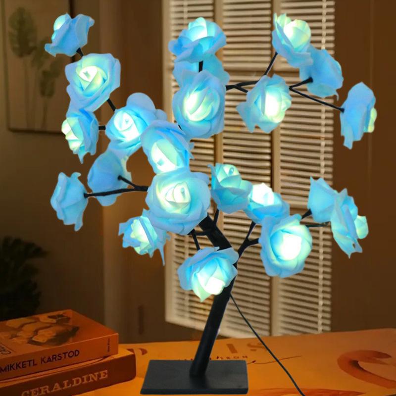 USB Remote Control LED Rose Tree Night Light for Bedroom - Perfect As a Birthday Gift.