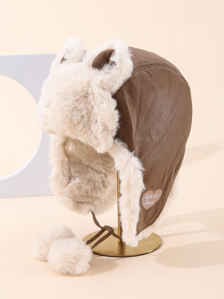 Cotton hat men's and women's winter thickened Lei Feng hat chain cloth label cycling ear protection flying hat tide